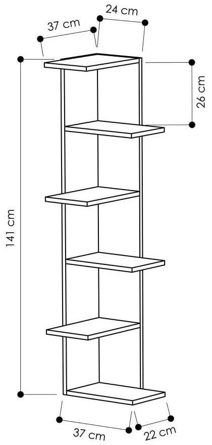Saso fehér könyvespolc