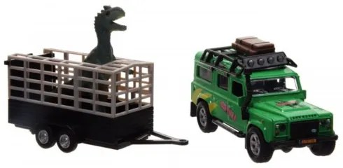 Dinó Transport Landrover terepjáróval Fém Tologatós Játékautó autó