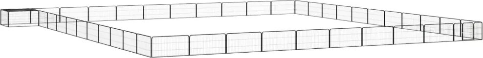 vidaXL 44 paneles fekete porszórt acél kutyakennel 100 x 50 cm