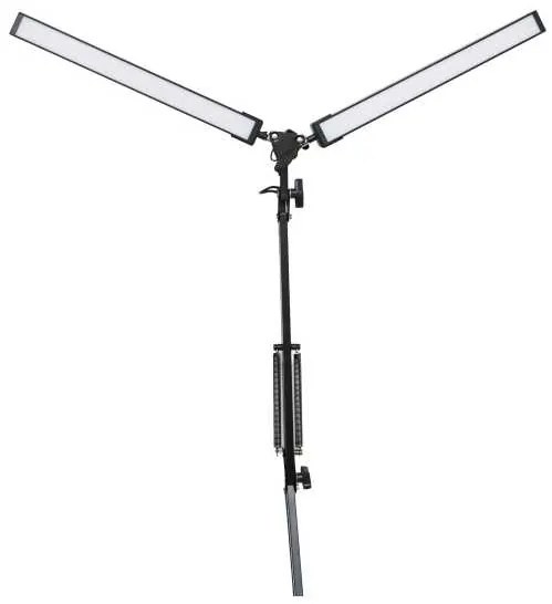 Platinet Flexy asztali lámpa 20 W, 2 kar + klip, fekete