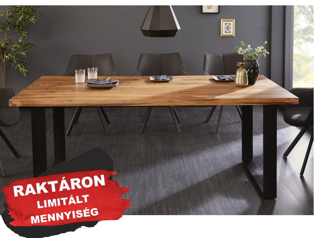 IRON CRAFT tömör rózsafa étkezőasztal - 140 cm