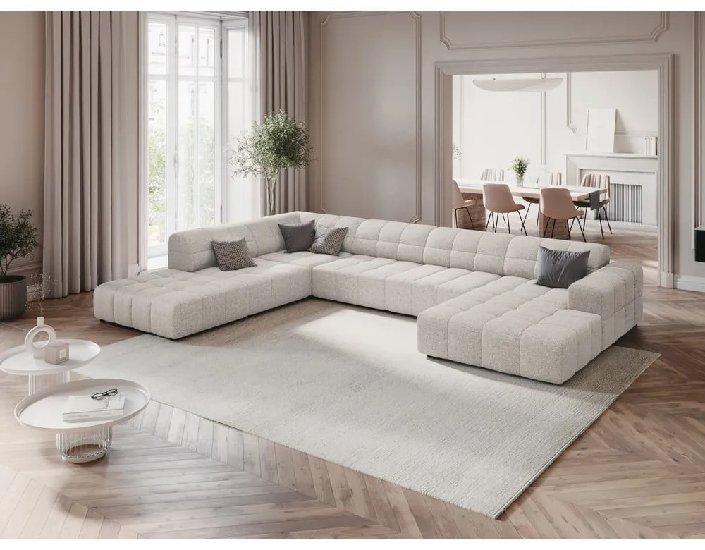 Világosszürke sarokkanapé (bal oldali-U alakú) Chicago – Cosmopolitan Design