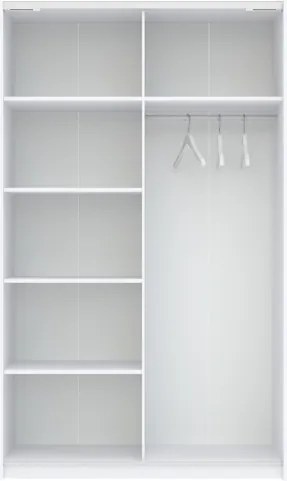 BERNO ruhásszekrény, 120 cm | Fehér + Kasmír