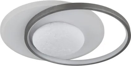 Globo 41785 Mennyezeti lámpa, fém matt fekete, alumínium szürke csiszolt, akril fehér, műanyag fehér, szilikon fehér, HxSzxM: 369x300x83mm, tartozék: LED 30W 230V, 3900lm forrás, 2200lm kimenet, 4000K