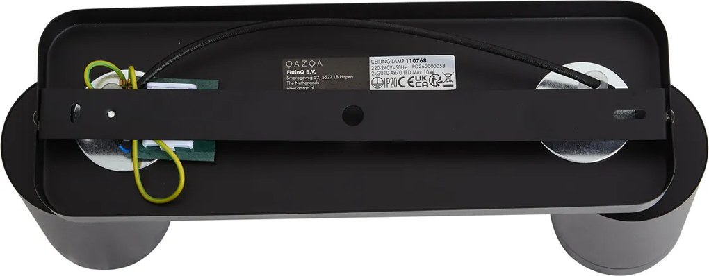 Modern mennyezeti lámpa fekete 2 fényforrású GU10 70mm - Jeana Luxe