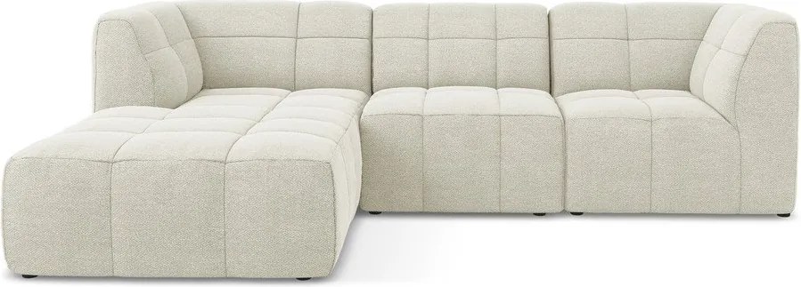 Bézs buklé sarokkanapé (bal oldali-heverő résszel) Aloha – Makamii