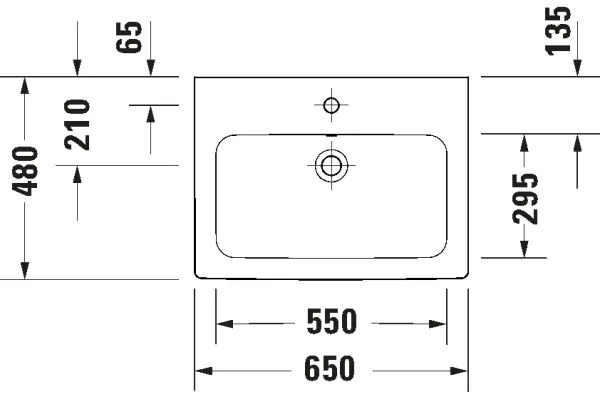 Duravit 23996500002 - D-CODE függesztett mosdó 65x48 cm kerámia/fényes fehér