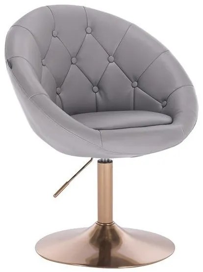 HC8516 Szürke modern műbőr szék arany lábbal