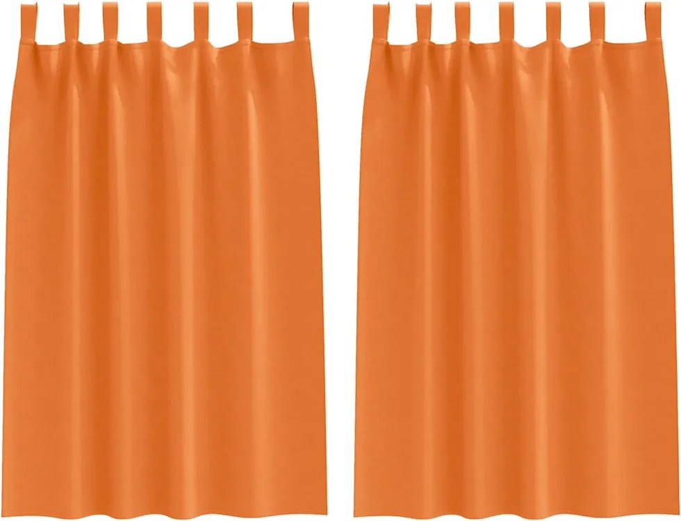 vidaXL Fekete Függöny Gyűrűkkel 2 pcs Élénk narancs 175 x 140 cm