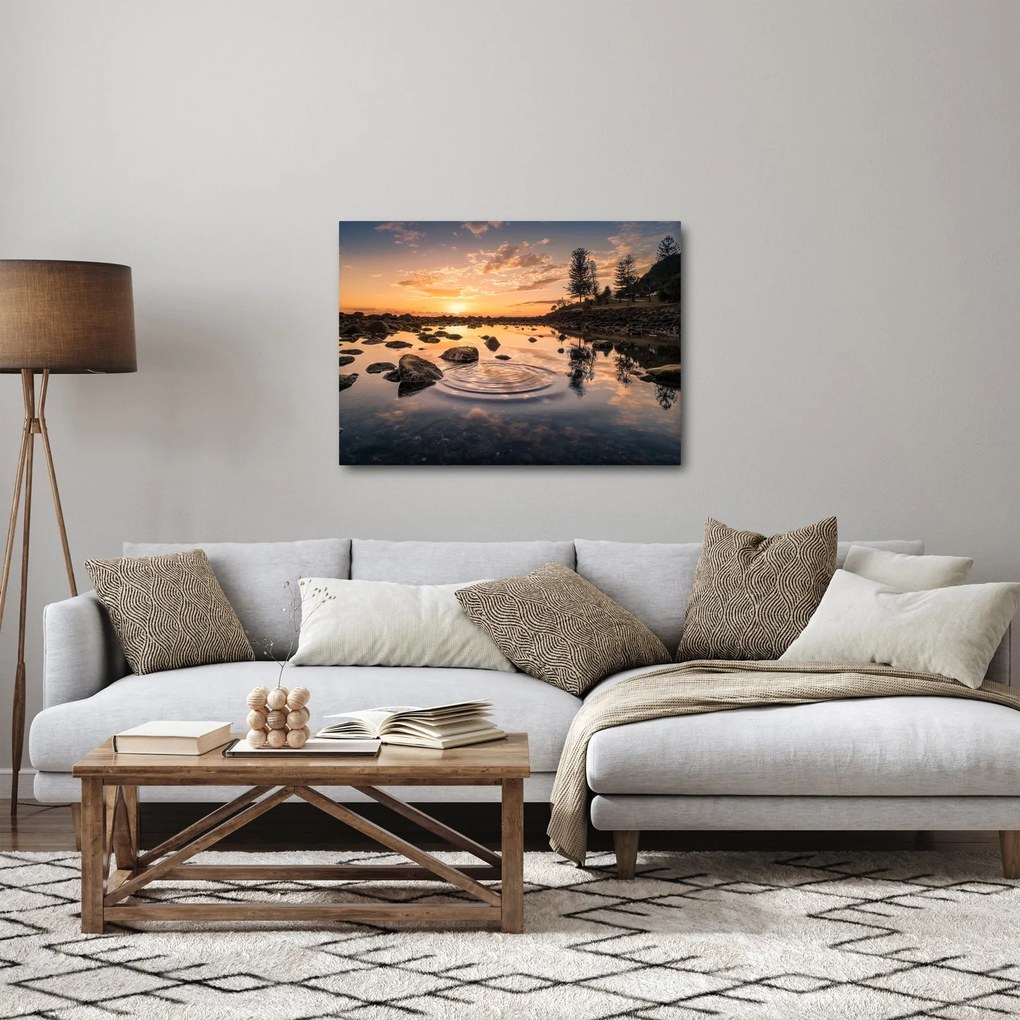A vízfelület képe naplementekor (70x50 cm)