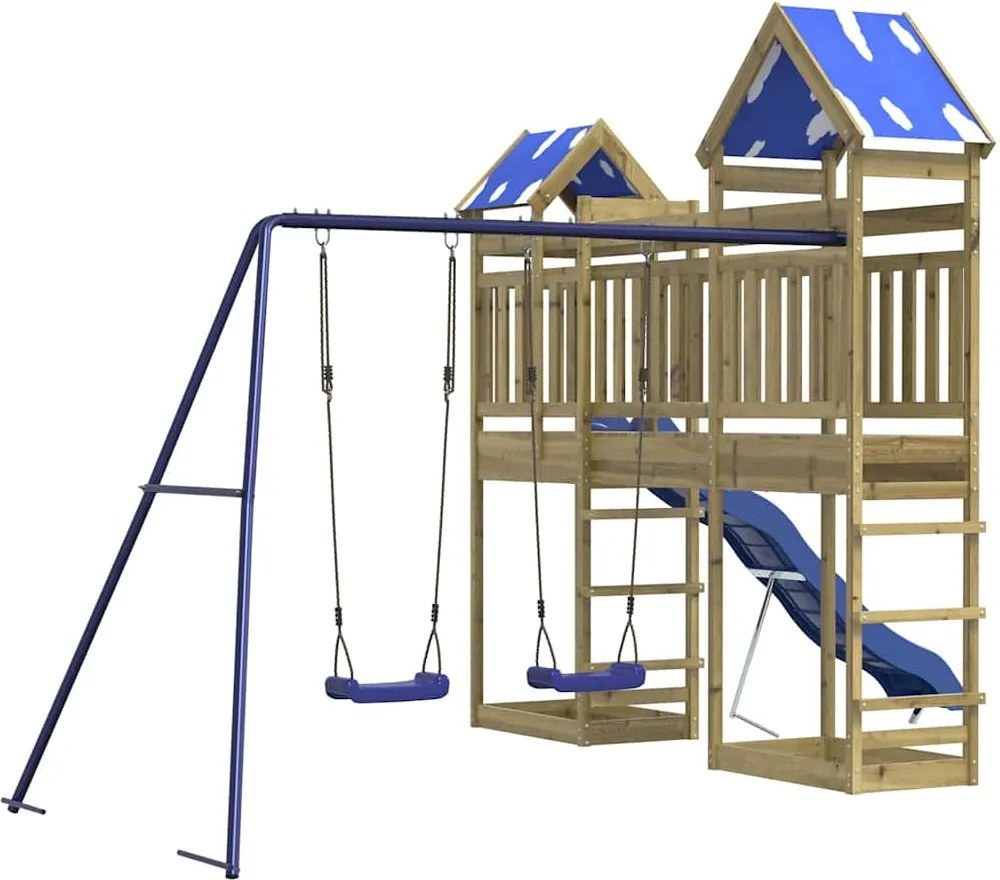 vidaXL impregnált fenyőfa kültéri játszószett