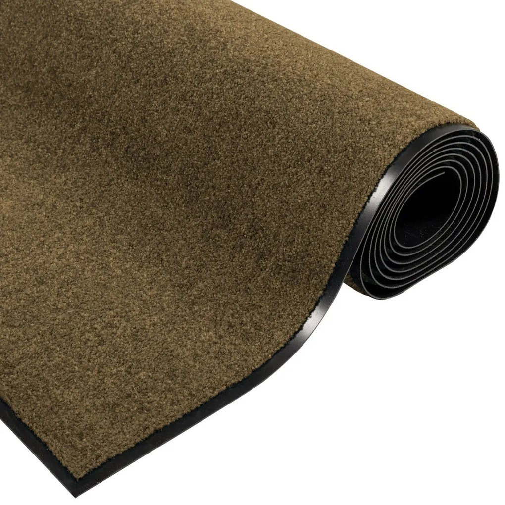 Ajtószőnyeg Barna és fekete 120 x 250 cm Poliamid és PVC