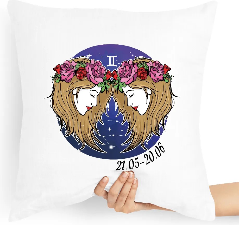 Ajándék Párna Csillagjegyek Ikrek nyomtatott fényképpel
