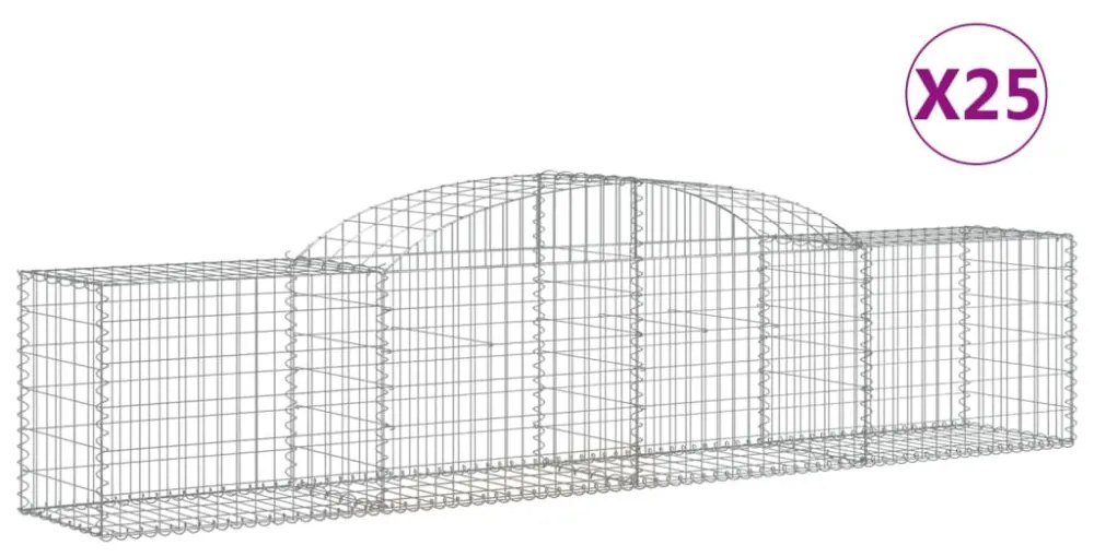 25 db íves horganyzott vas gabion kosár 300x50x60/80 cm