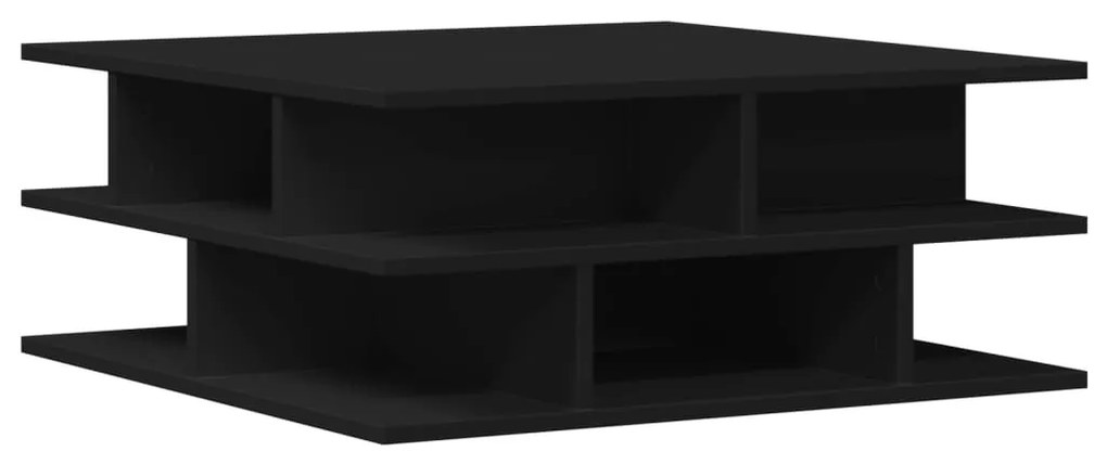 Fekete szerelt fa dohányzóasztal 70x70x29 cm