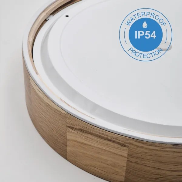 Fürdőszobai mennyezeti lámpa OAK 3xE27/15W/230V tölgy, átm. 37 cm IP54