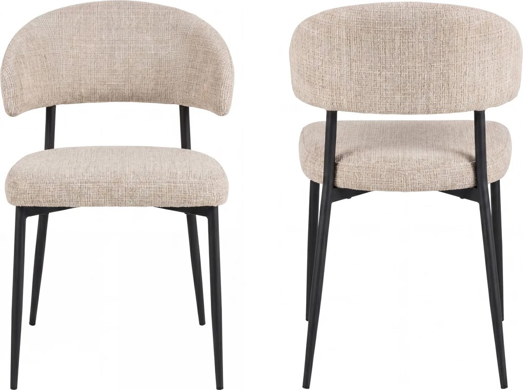MAZZONI EXPORT IRIS Bézs (Juto 4 szövet) / fekete lábak - MODERN KÁRPITOZOTT SZÉK BOHO STÍLUSÚ NAPPALIBA/ÉTKEZŐBE