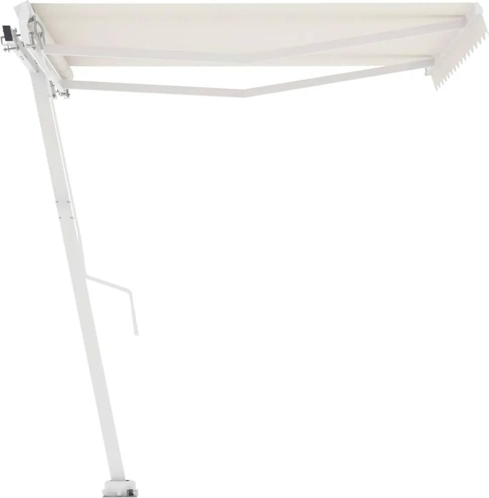 vidaXL krémszínű kézzel kihúzható póznás napellenző 350 x 250 cm