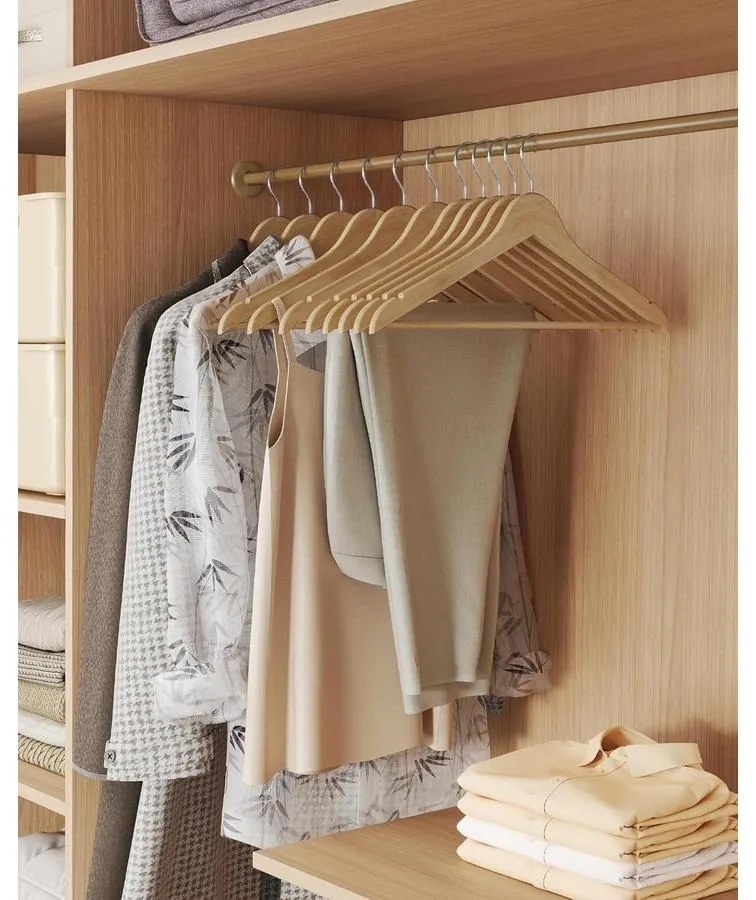 SONGMICS fa vállfa szett, 30 darabos csomag világos bézs színben