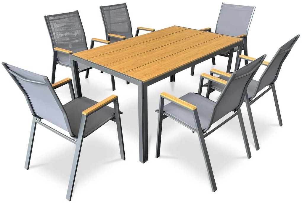 Autronic Kerti asztal, fém, polifából, barna, AZT-S1215 OAK