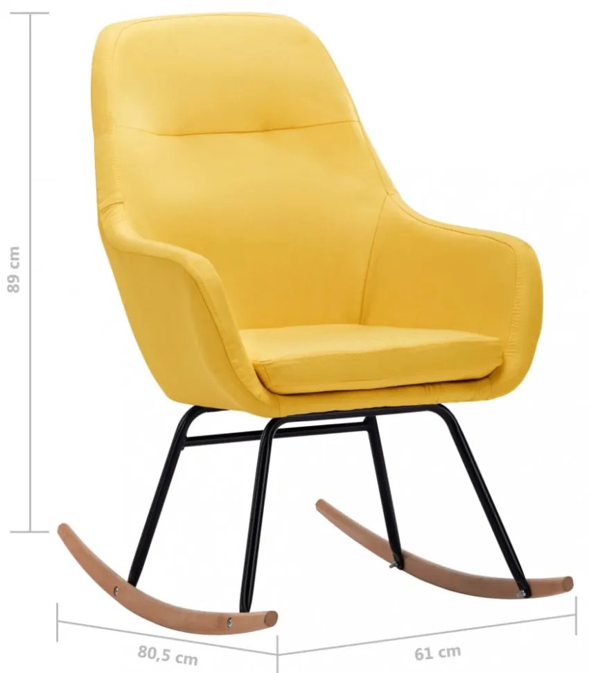 mustársárga szövet hintaszék