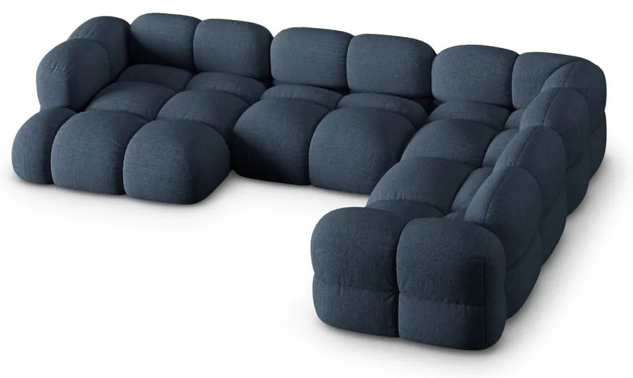 Sötétkék sarokkanapé (jobb oldali-U alakú) Loretto – Cosmopolitan Design