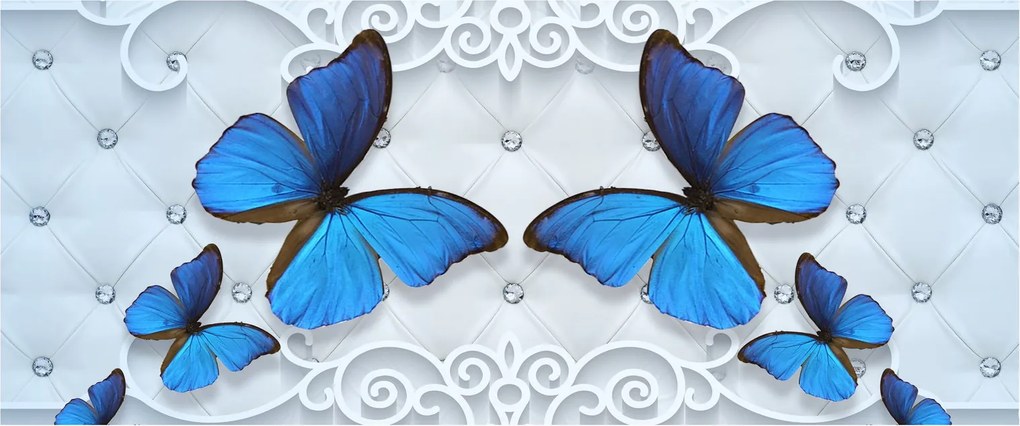 Kép - kék pillangók (120x50 cm)