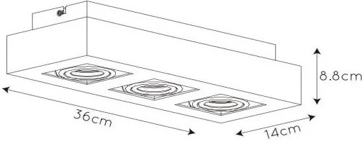 Lucide 09119/16/31 - XIRAX LED spotlámpa 3xGU10/5W/230V fehér