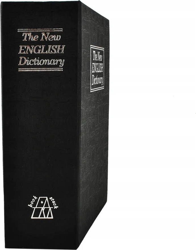 Könyv alakú biztonsági doboz, 18 x 11,5 x 5,6 cm, fekete