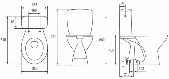 Cersanit K08-029 - álló WC PRESIDENT ülőkével, kerámia/fehér