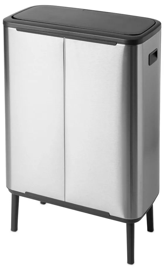Matt ezüstszínű acél érintésre nyíló szelektív szemetes 60 l Bo Touch Bin Hi – Brabantia