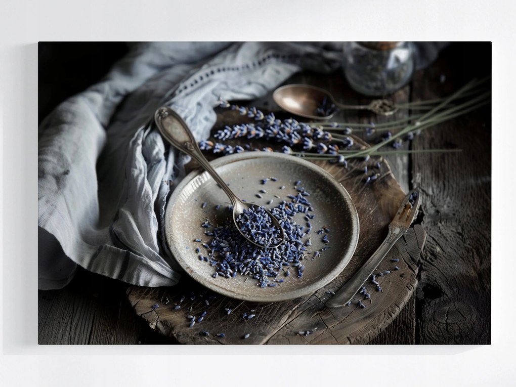 Vászonkép Canvas Herbária Konyha Szárított Levendula Virágok Gyógynövények 120x80