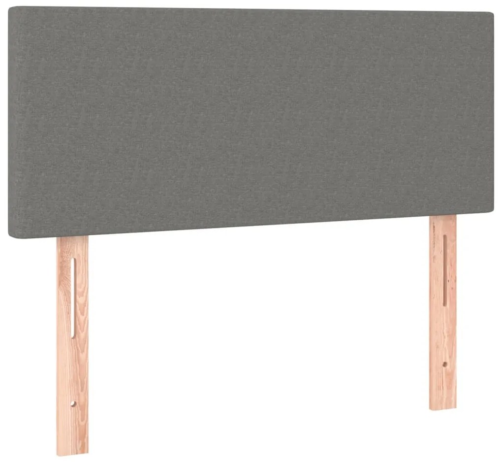 sötétszürke szövet rugós ágy matraccal 100 x 200 cm
