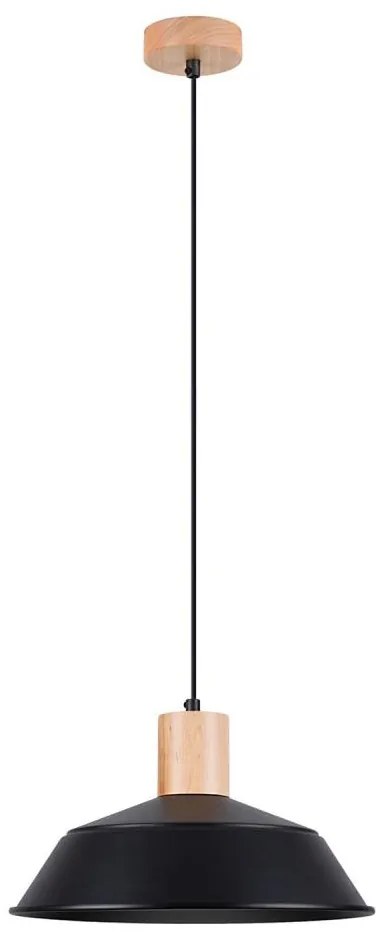 Sollux SL.1322 - Csillár zsinóron FANO 1xE27/15W/230V átm. 34 cm fekete