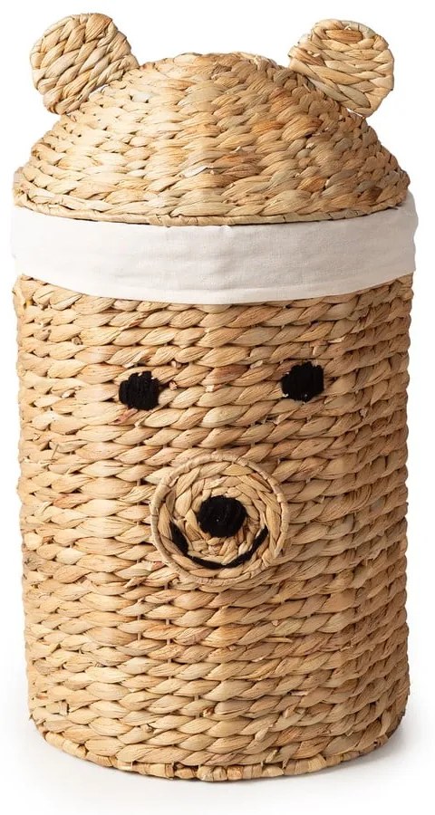 Natúr színű vízijácint játéktároló kosár ø 30x56 cm Bear – Compactor