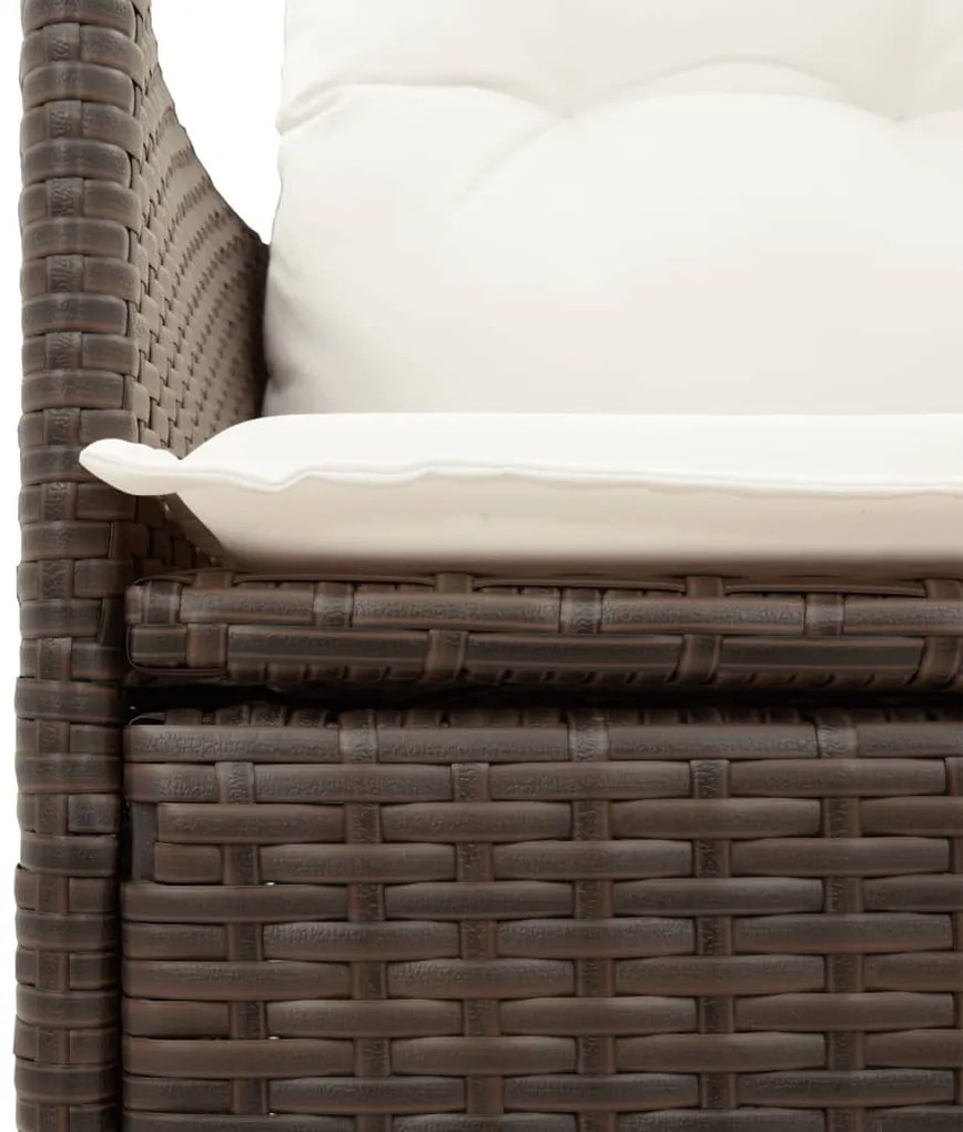 7 részes barna polyrattan kerti étkezőgarnitúra párnával