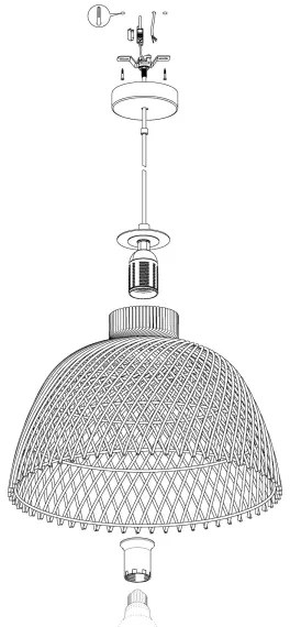 Eglo 43285 - Csillár zsinóron AUSNBY 1xE27/40W/230V