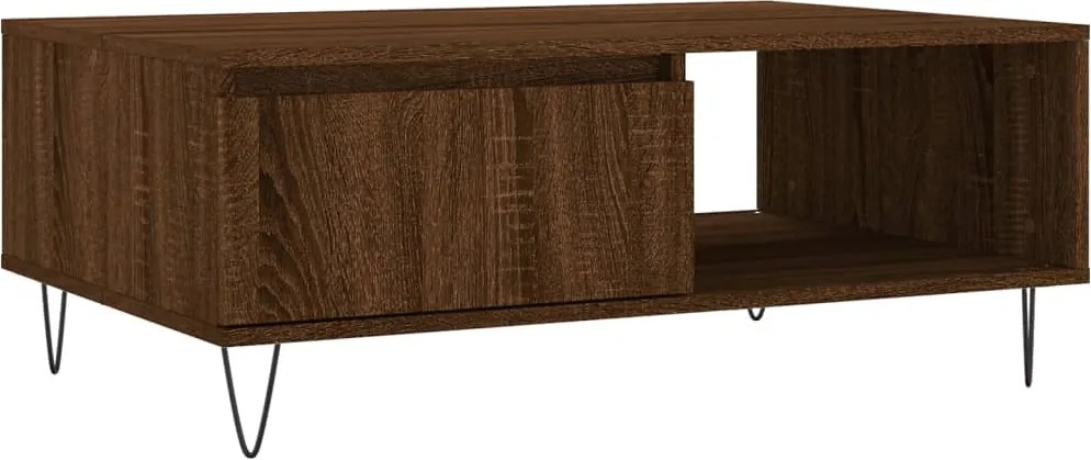 vidaXL barna tölgyszínű szerelt fa dohányzóasztal 90 x 60 x 35 cm