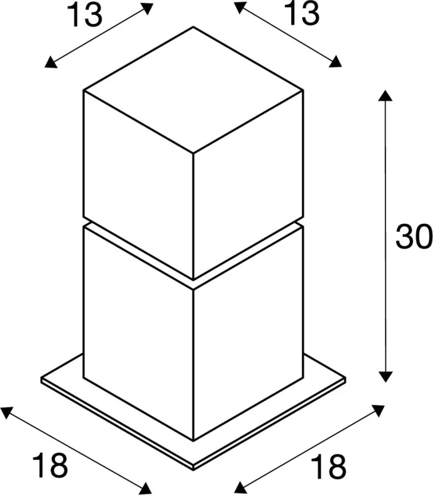 SLV 1000344 SQUARE Modern Kültéri Állólámpa Rozsdamentes Acél E27 IP44