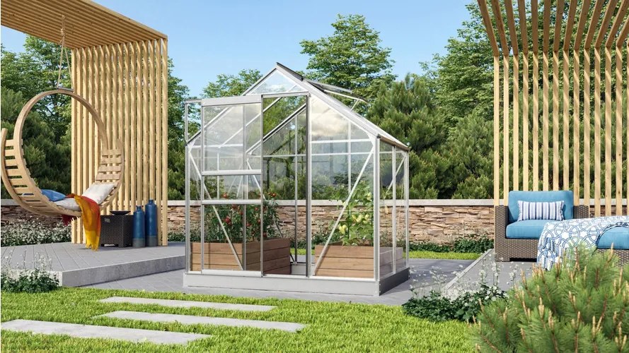 üvegház VITAVIA VENUS 2500 tiszta üveg 3 mm ezüst színű LG1025