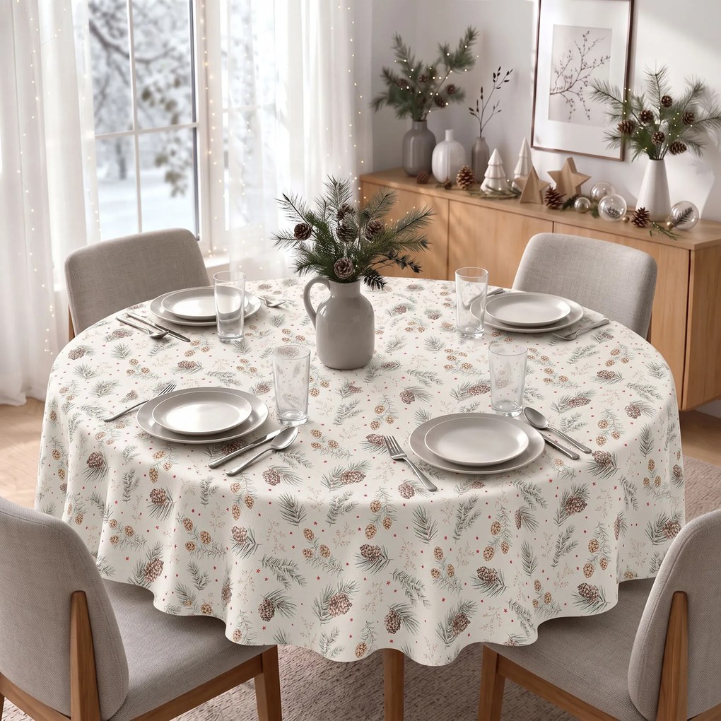Goldea kör alakú karácsonyi terítő valencia - a fenyőtű illata Ø 130 cm