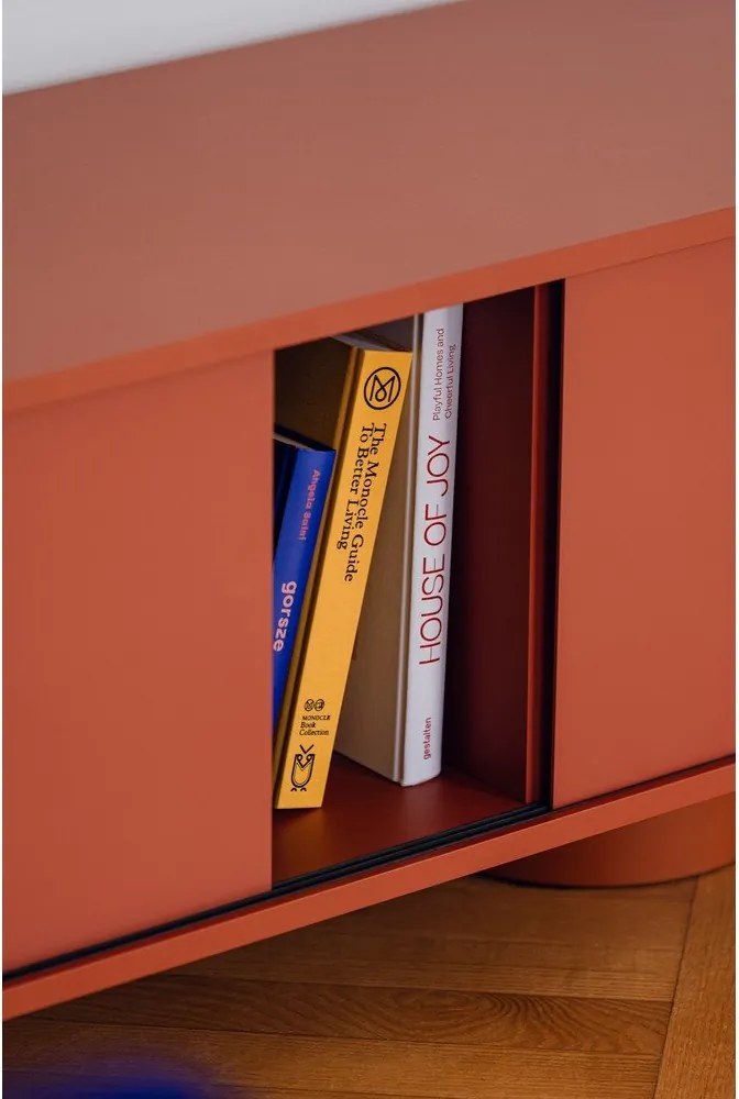 Terrakotta színű TV-állvány 160x48x42 cm Taro – noo.ma