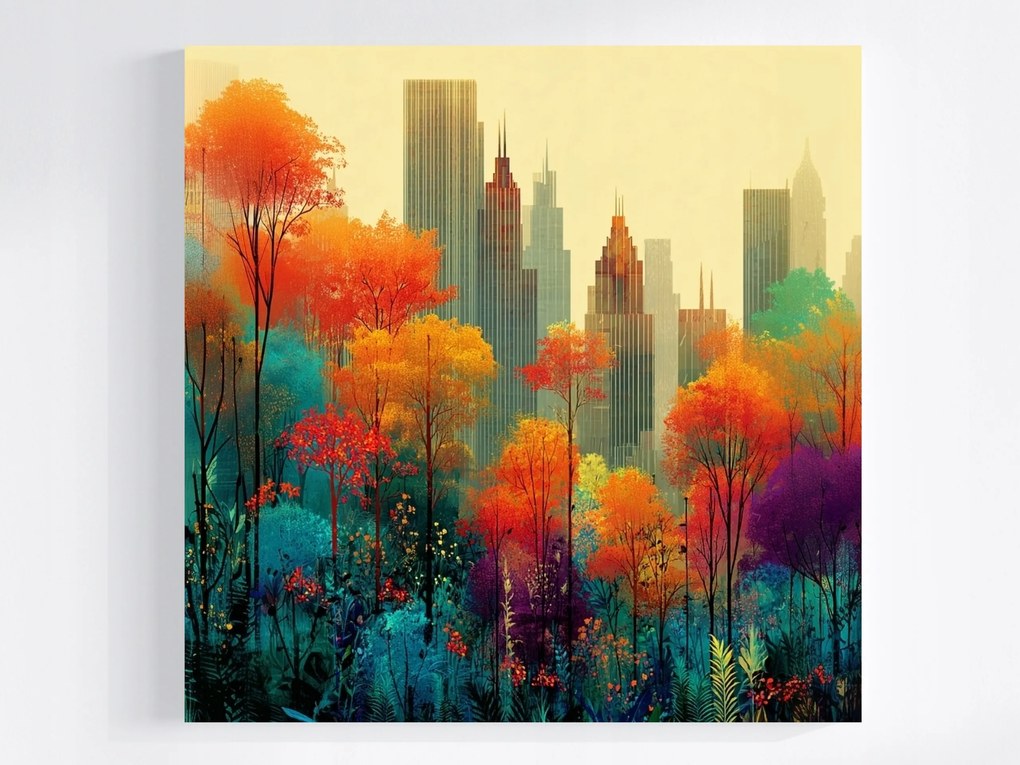 Vászonkép Canvas Grafika New York Város Manhattan Ősz 80x80