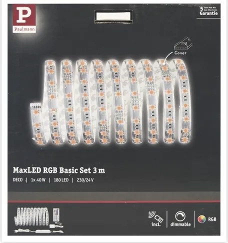 Paulmann 70673 - LED RGB/40W Dimmelhető szalag MAXLED 3m 230V + távirányító