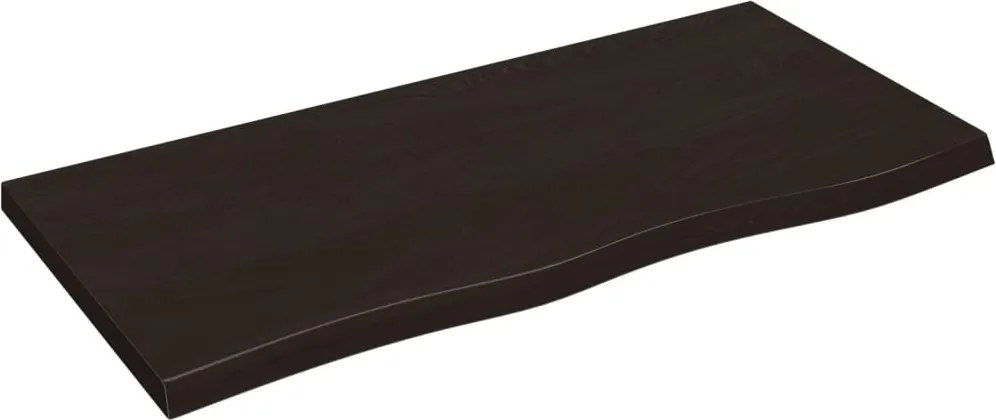 vidaXL sötétbarna kezelt tömör tölgyfa fali polc 100x50x(2-4) cm