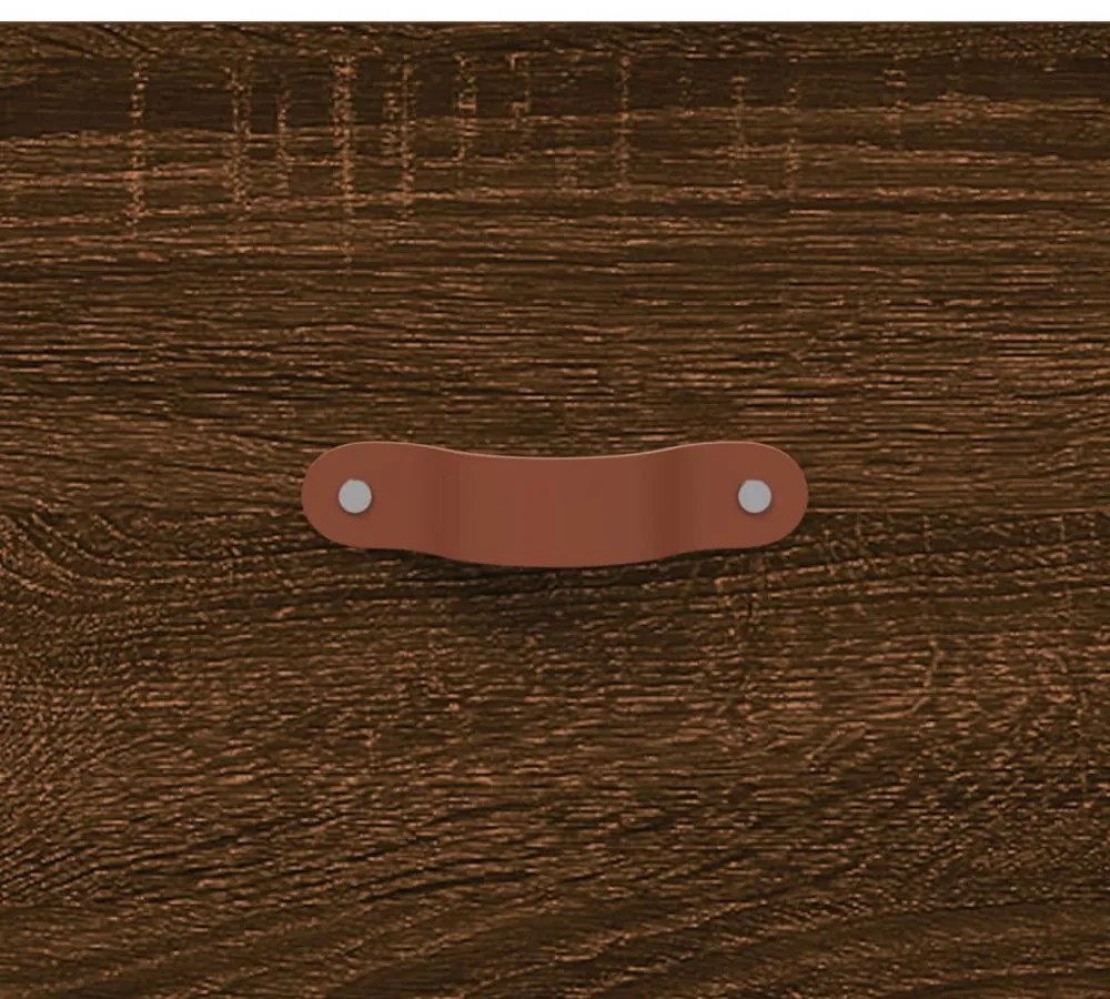 barna tölgyszínű szerelt fa dohányzóasztal 90 x 50 x 40 cm