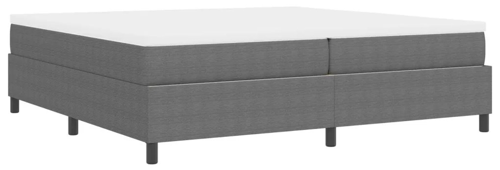 Box Spring Ágy Matraccal Világosszürke 200x200 cm Kordbársony