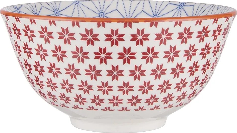 ORNAMENTS tálka 240 ml, piros-kék