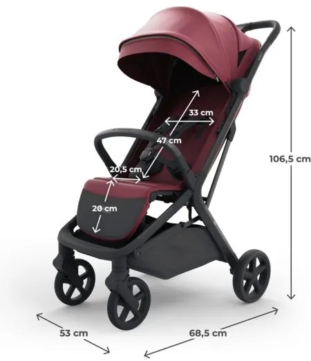 KINDERKRAFT SELECT - NUBI 3 sport babakocsi Dark Ruby