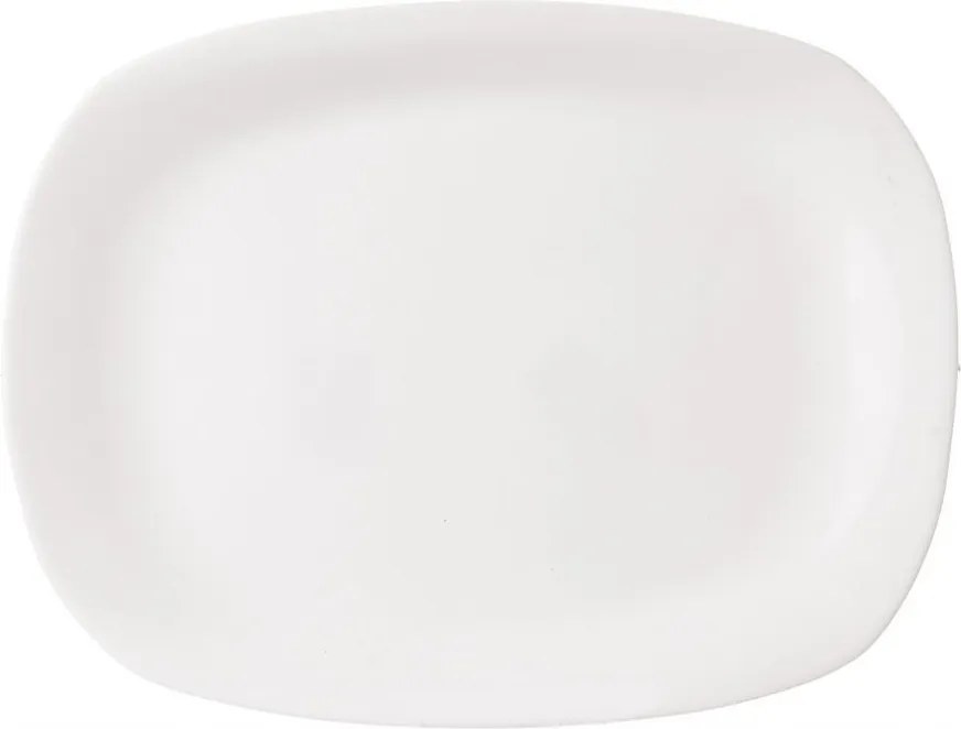 Üvegtál Fehér téglalap alakú előételes tányér 28 cm